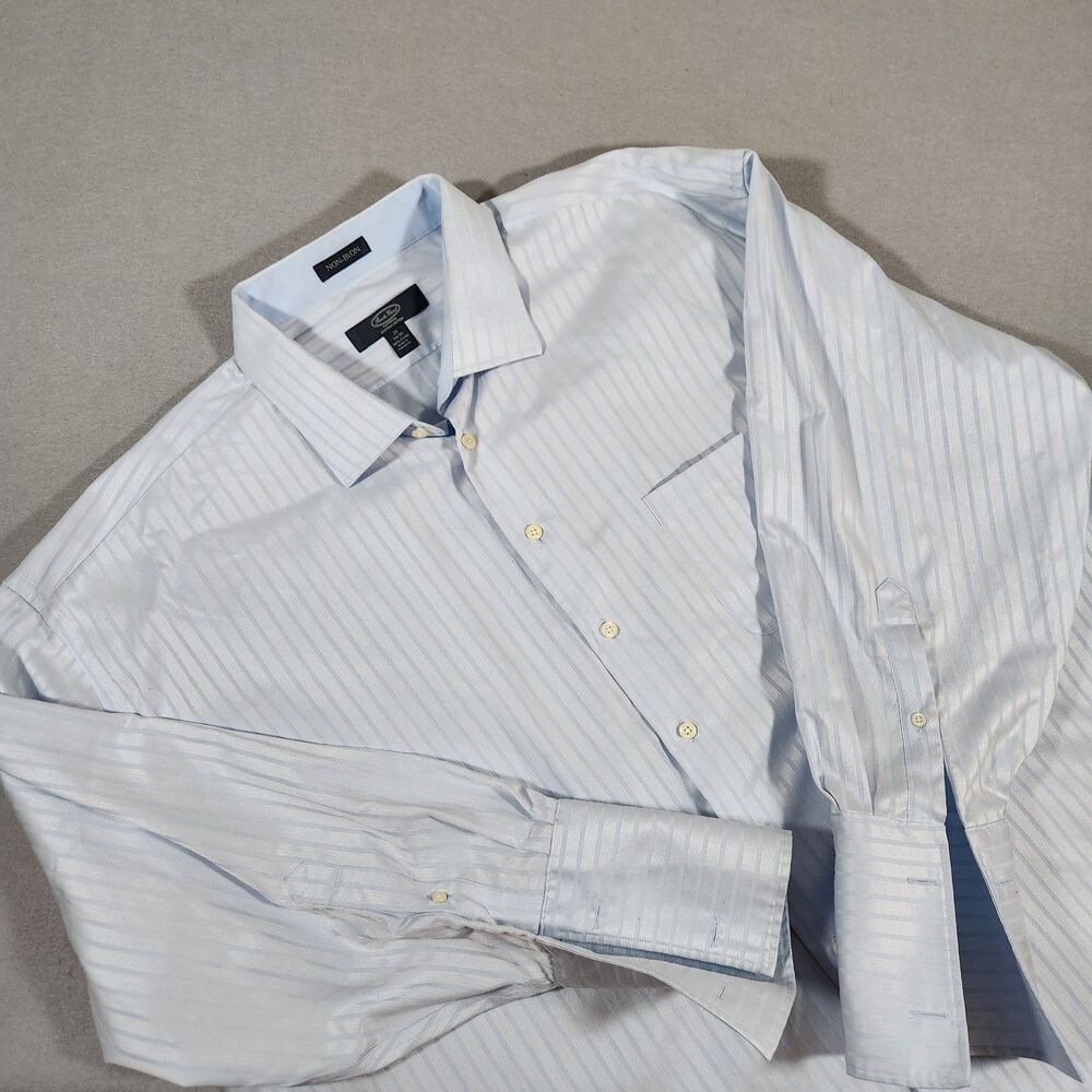 Pronto Uomo Platinum 100% Egyptian Cotton Sky/ Baby Blue Size 20 Cufflinks Shirt